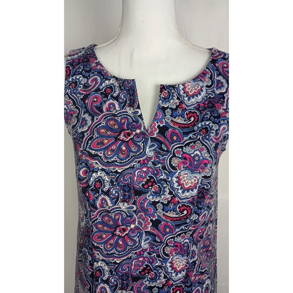 Talbot's Women's‎ Sleeveless V-neck Multicolor Paisley stretchy dress Sz S - Picture 4 of 6